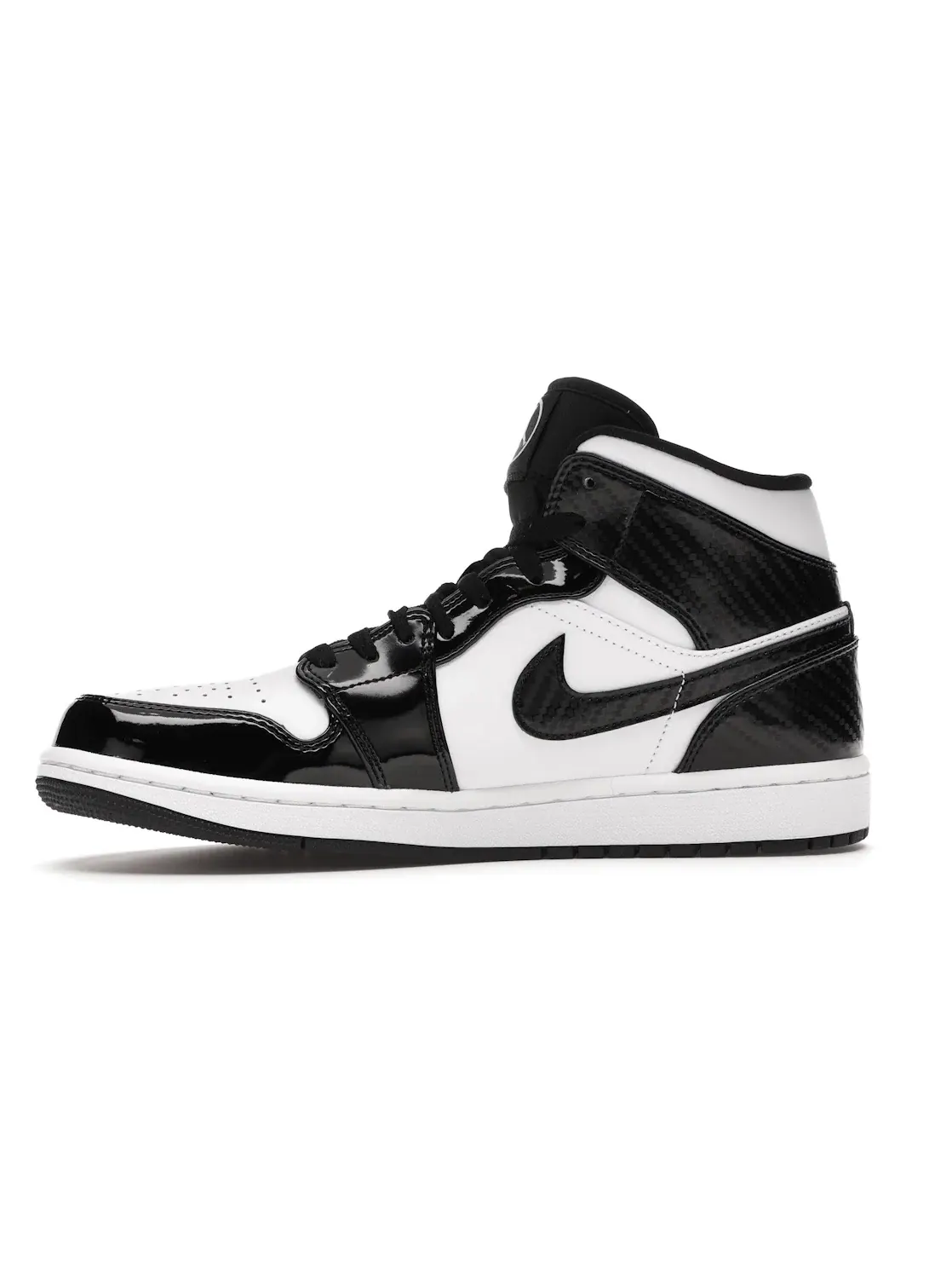 Мужские кроссовки с патентованной кожи Carbon Fiber Jordan 1 Mid Jordan — изображение 3 из 4, черный/белый-черный
