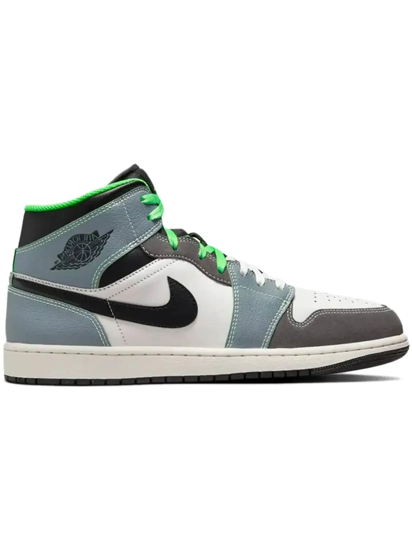 Мужские кроссовки кожаные Jordan 1 Mid Jordan — изображение 1 из 1, серый/серый--черный