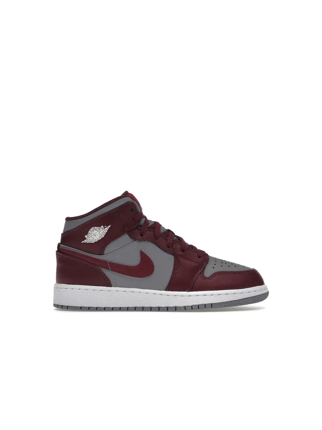 Детские кроссовки с высоким берцем Jordan 1 Mid Cherrywood Red Jordan — изображение 1 из 4, красный/белый-серый