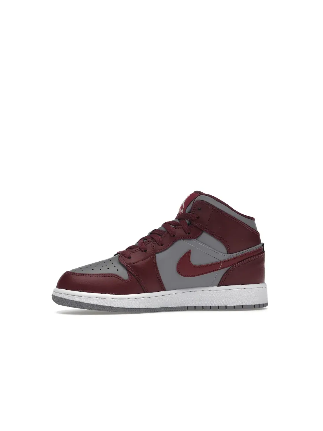 Детские кроссовки с высоким берцем Jordan 1 Mid Cherrywood Red Jordan — изображение 3 из 4, красный/белый-серый
