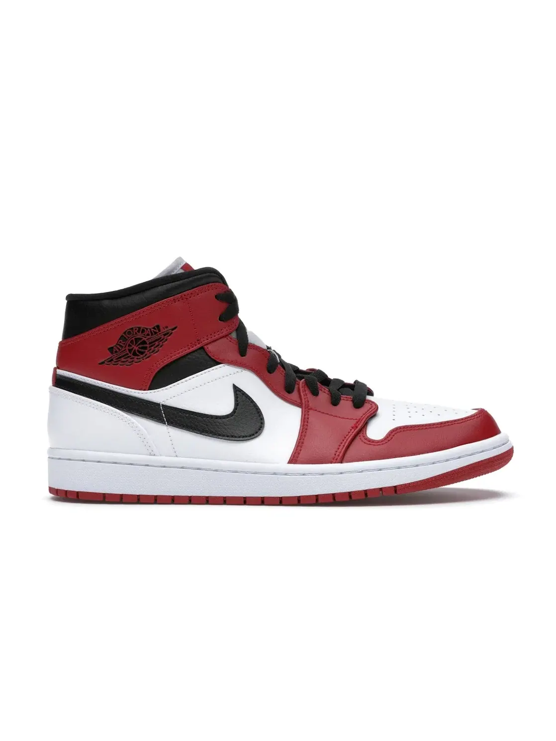 Мужские кроссовки с классическим цветочным принтом Jordan 1 Mid Jordan — изображение 1 из 4, белый/красный-черный