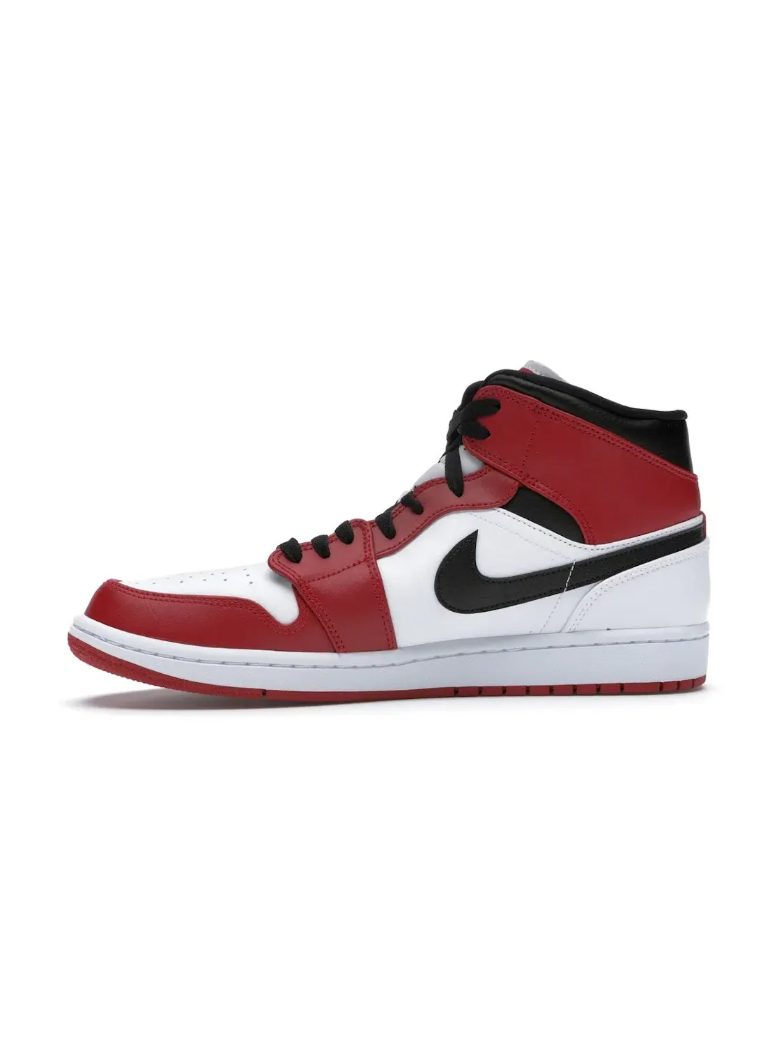 Мужские кроссовки с классическим цветочным принтом Jordan 1 Mid Jordan — изображение 3 из 4, белый/красный-черный