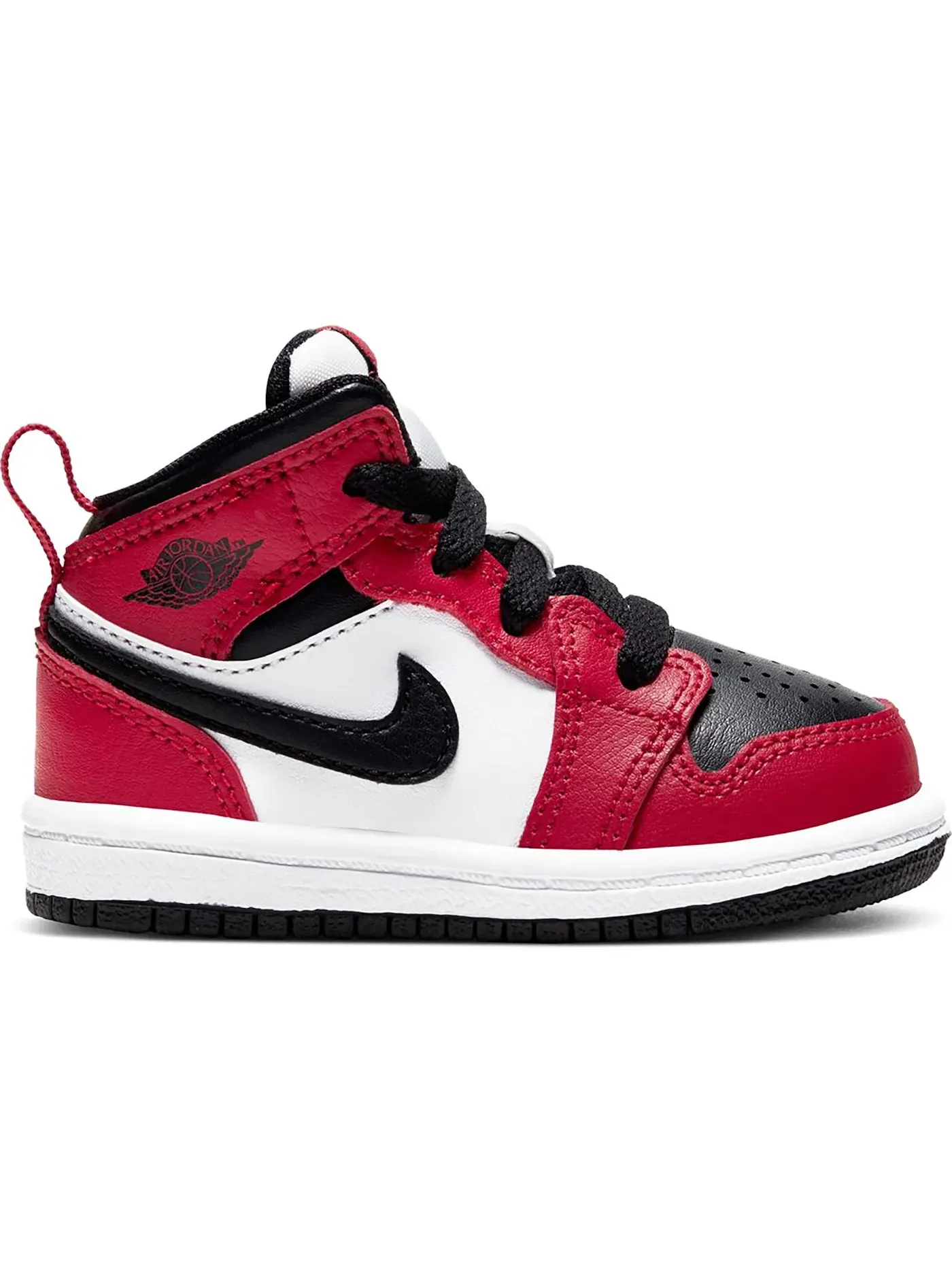 Детские кроссовки с замшевыми вставками Jordan 1 Mid — изображение 1 из 1, черный/красный-черный