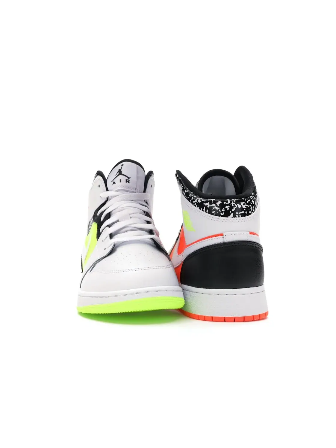 Детские кроссовки Lifestyle с принтом Jordan 1 Mid Composition Notebook Jordan — изображение 2 из 4, оранжевый/-черный-белый