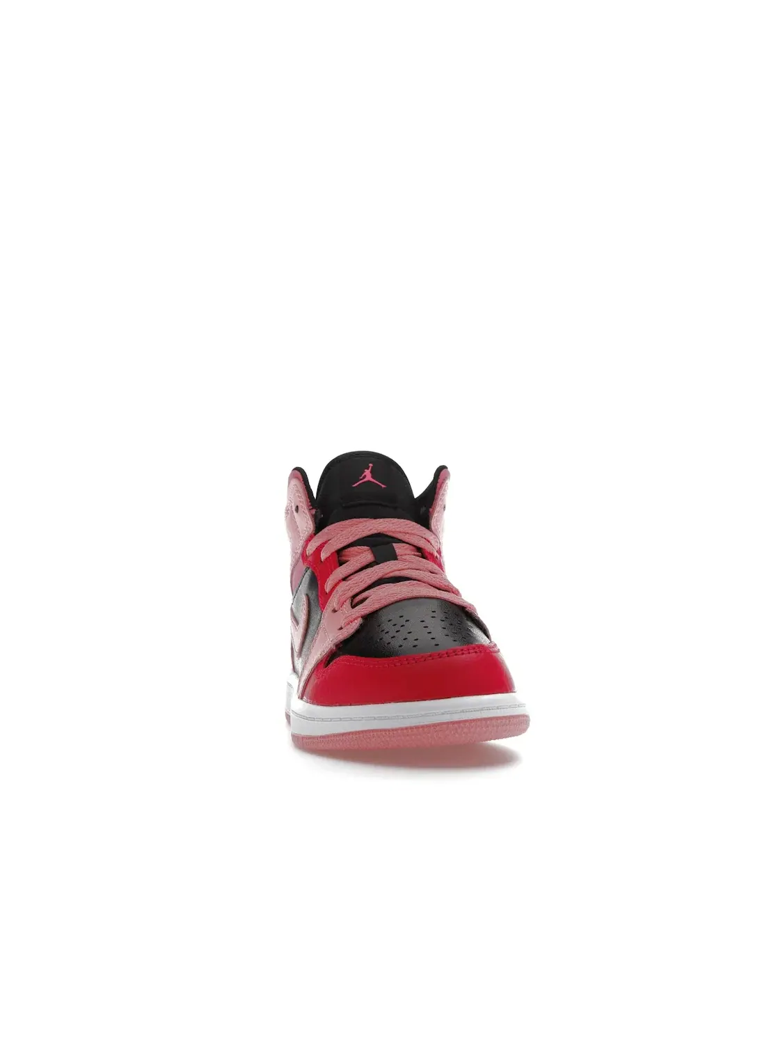 Детские кроссовки для мальчиков с контрастными деталями Jordan 1 Mid Coral Chalk Jordan — изображение 2 из 4, розовый/черный