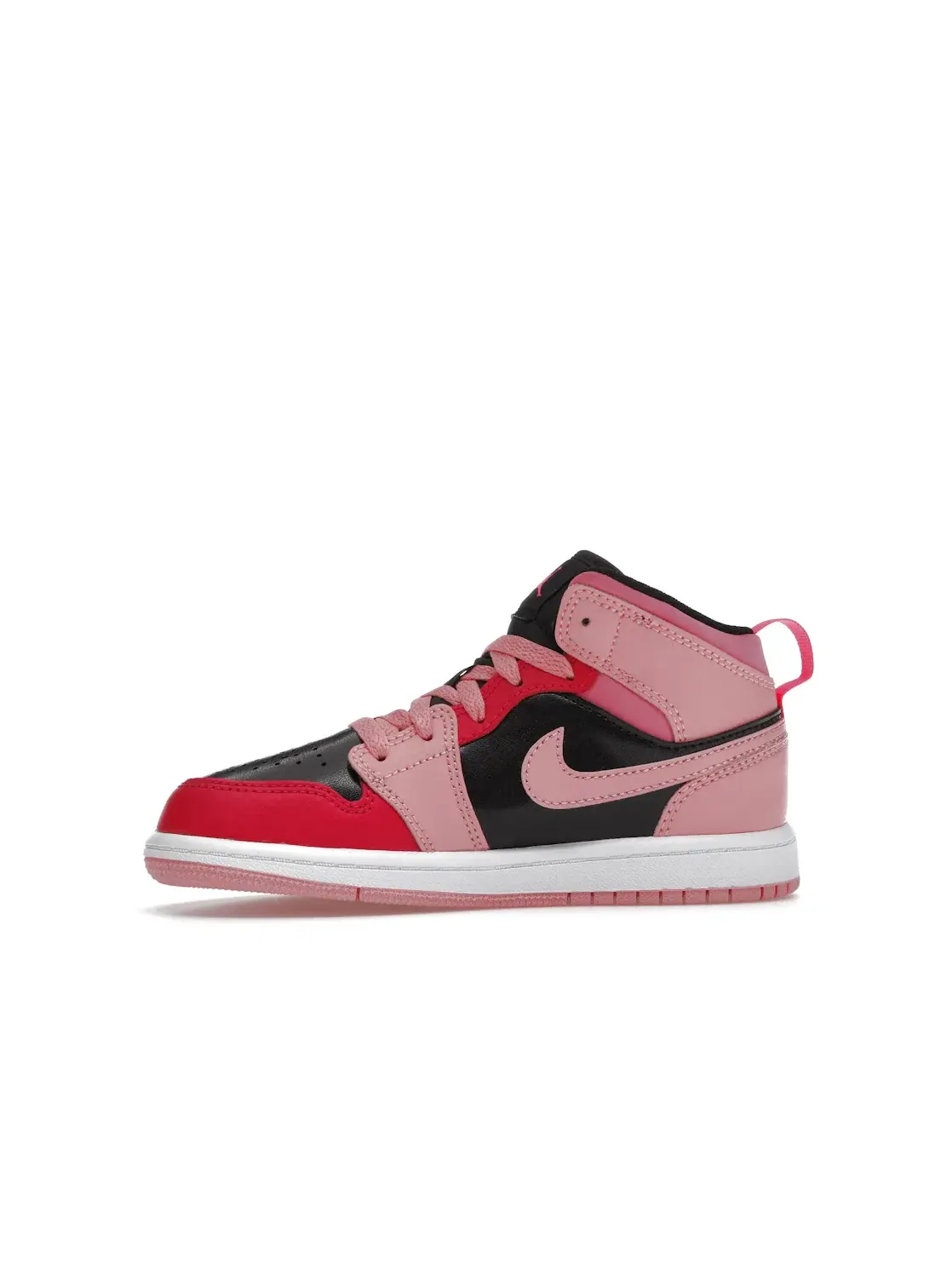 Детские кроссовки для мальчиков с контрастными деталями Jordan 1 Mid Coral Chalk Jordan — изображение 3 из 4, розовый/черный