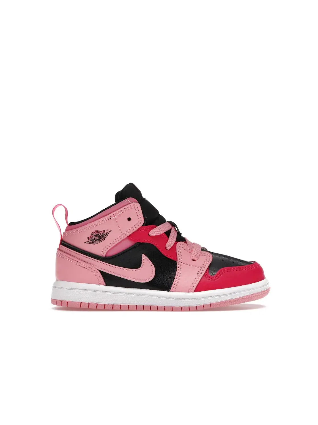 Детские кроссовки с кожаным верхом Jordan 1 Mid Jordan — изображение 1 из 4, розовый/черный