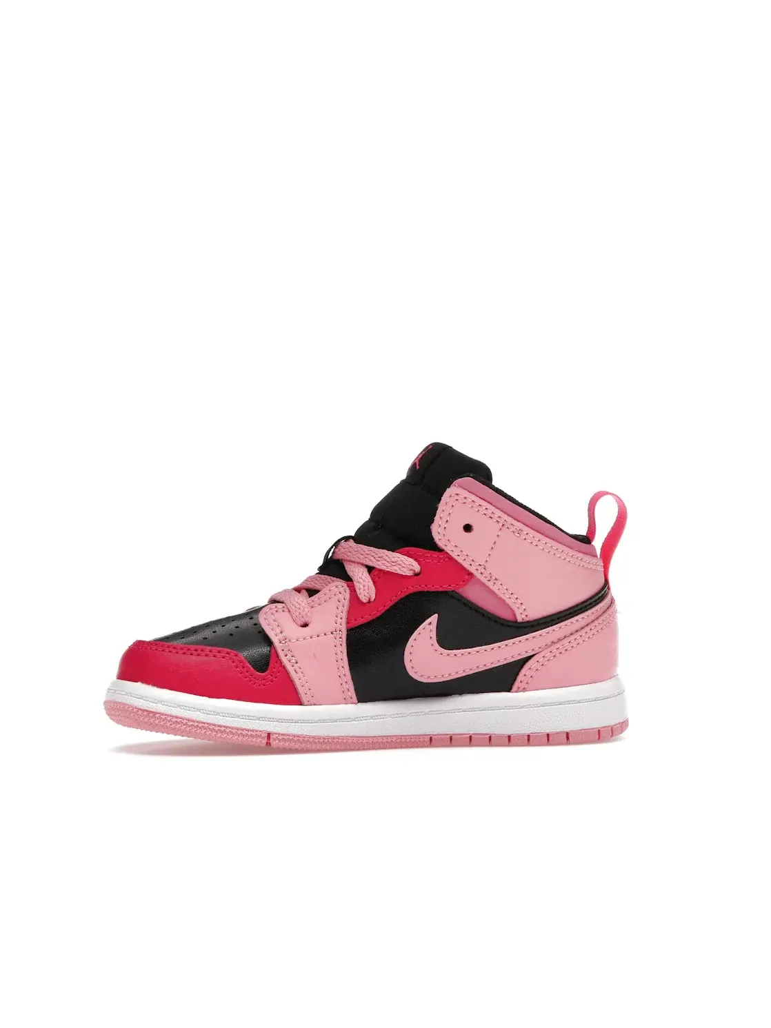 Детские кроссовки с кожаным верхом Jordan 1 Mid Jordan — изображение 3 из 4, розовый/черный