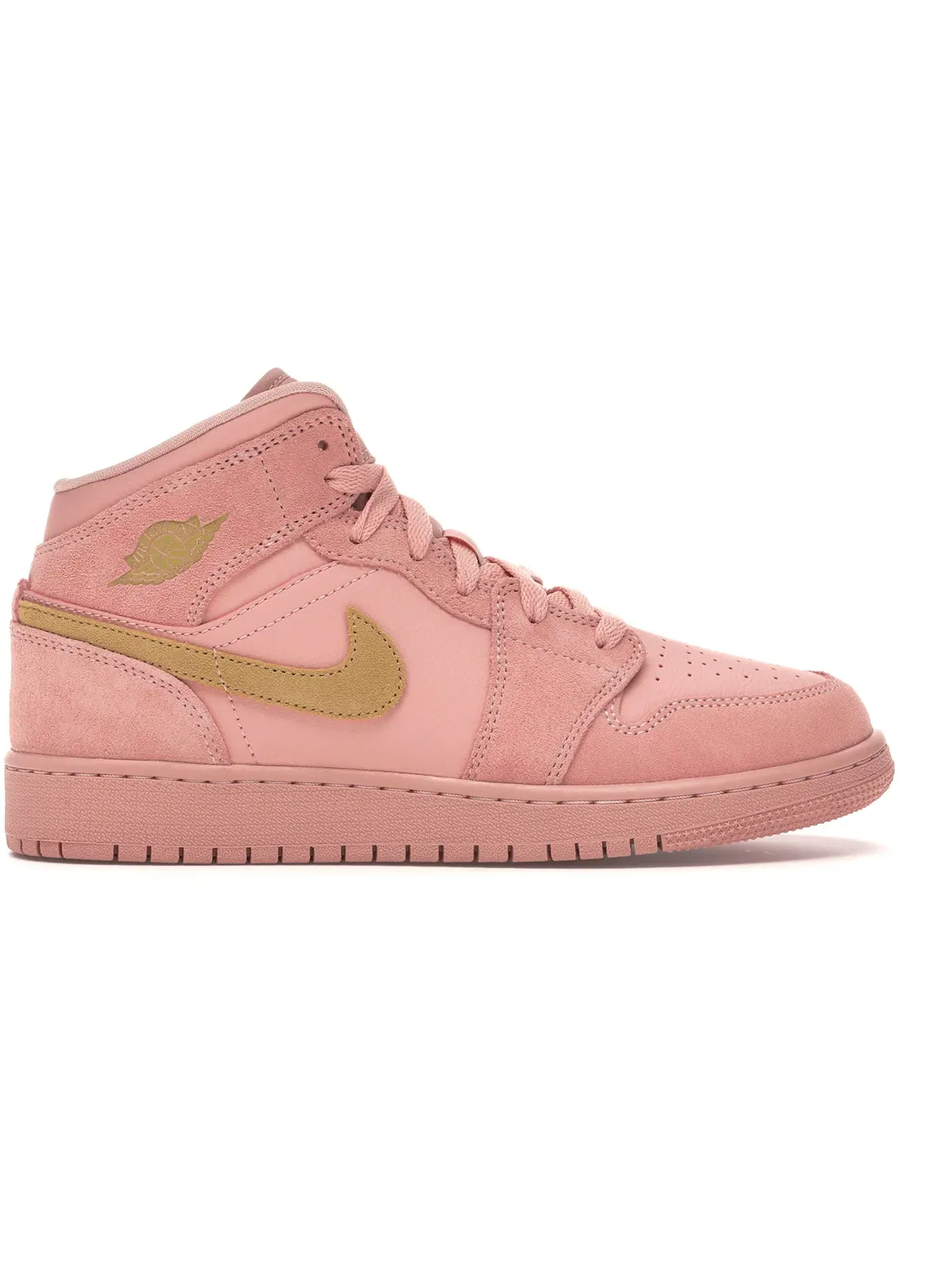 Детские кроссовки с перфорированным носком Jordan 1 Mid Coral Gold (GS) Jordan — изображение 1 из 1, золотистый