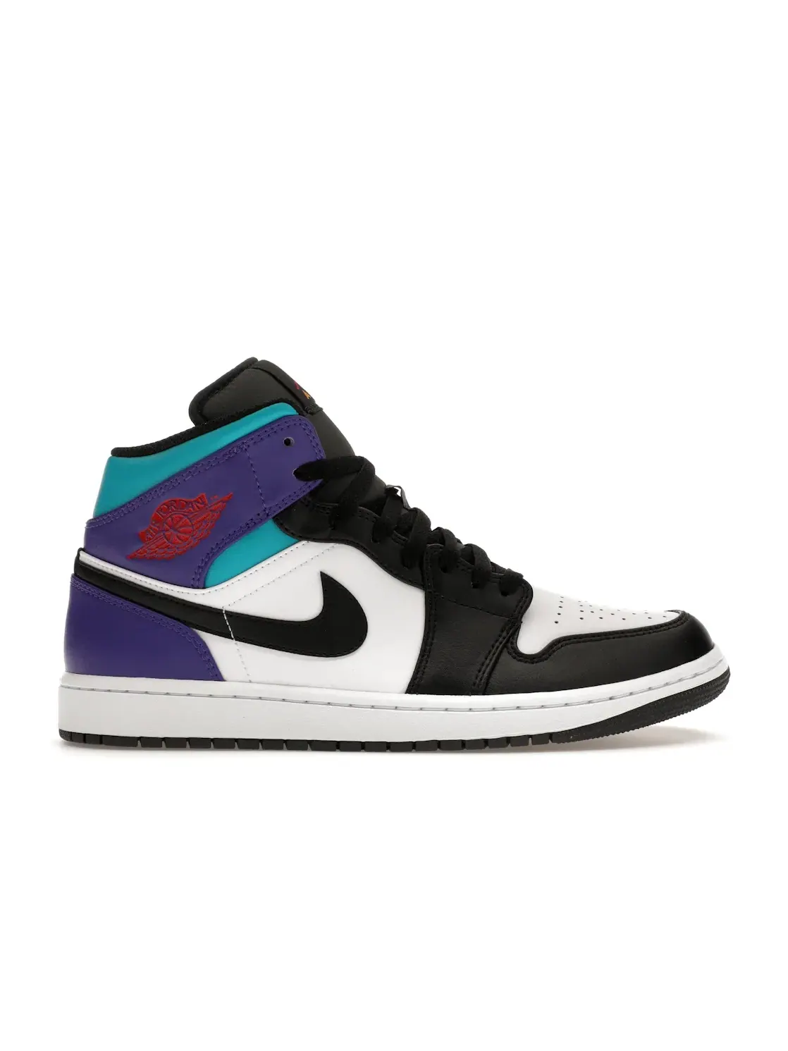 Мужские кроссовки с высоким берцем Jordan 1 Mid Jordan — изображение 1 из 4, белый/фиолетовый--черный
