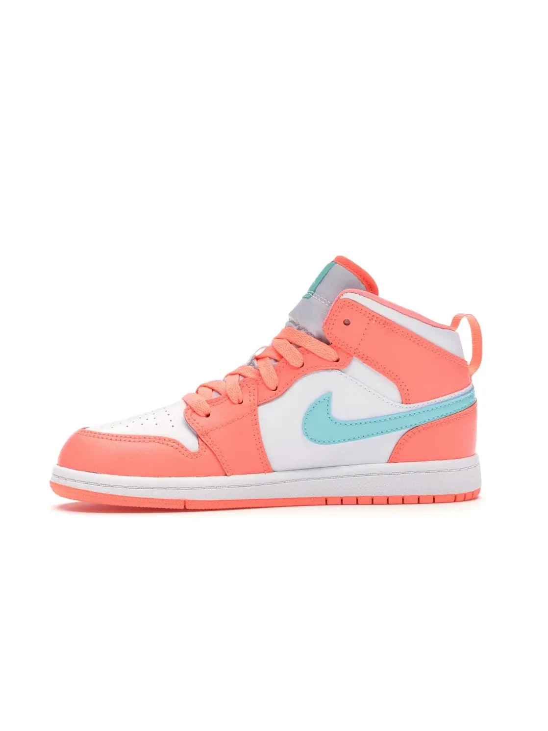 Детские кроссовки Lifestyle с высоким берцем Jordan 1 Mid Jordan Crimson Pulse/Light Aqua-White — изображение 3 из 4
