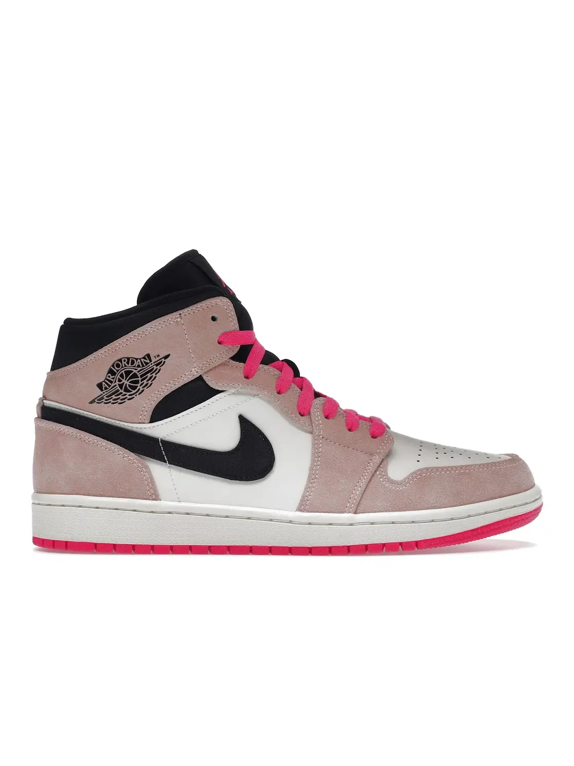 Мужские кроссовки Lifestyle с перфорированным носком Jordan 1 Mid Jordan — изображение 1 из 4, розовый-черный