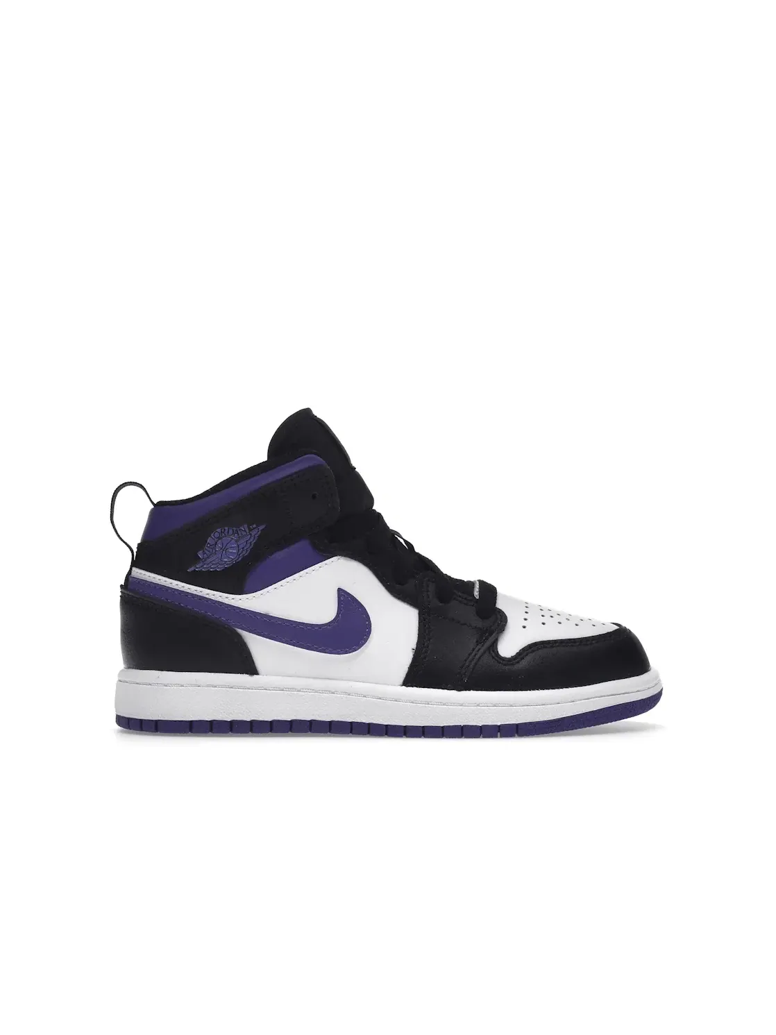 Детские кроссовки с кожаным верхом Jordan 1 Mid Jordan — изображение 1 из 4, черный/темный/белый