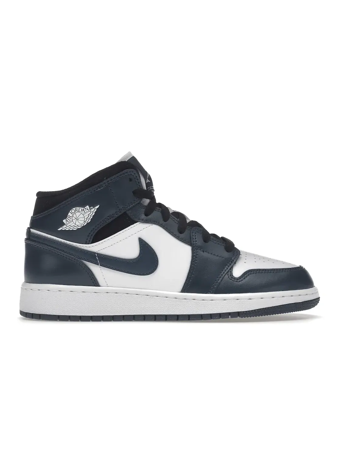 Детские кроссовки Lifestyle с перфорированным носком Jordan 1 Mid — изображение 1 из 4, темно-синий/белый-черный