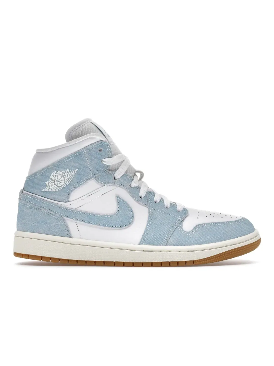 Женские кроссовки Lifestyle джинсовые Jordan 1 Mid — изображение 1 из 4, светлый синий