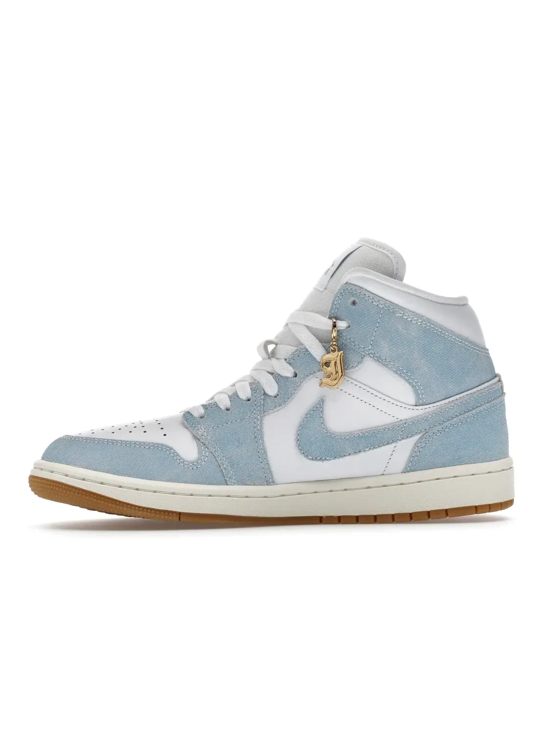 Женские кроссовки Lifestyle джинсовые Jordan 1 Mid — изображение 3 из 4, светлый синий