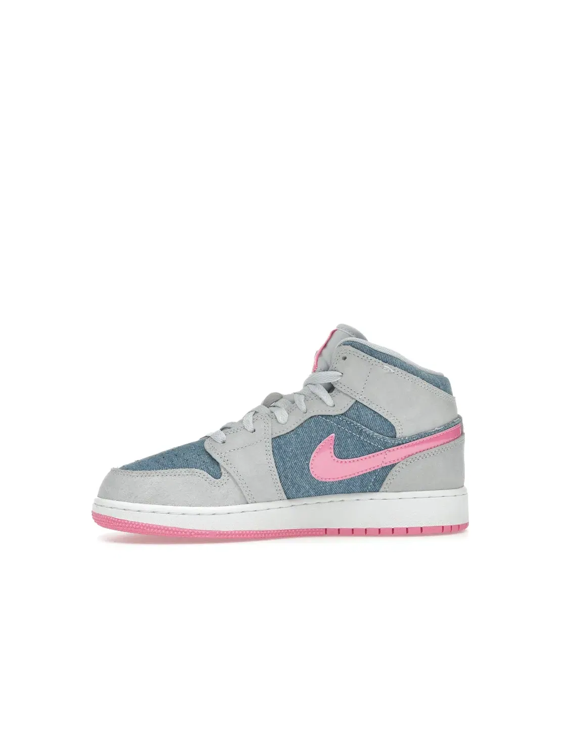 Детские кроссовки Lifestyle с принтом Jordan 1 Mid Jordan — изображение 3 из 4, белый/розовый