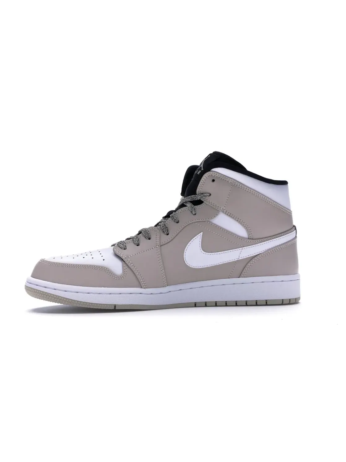 Мужские кроссовки с премиальной кожи Jordan 1 Mid Jordan — изображение 3 из 4, песочный/черный-белый