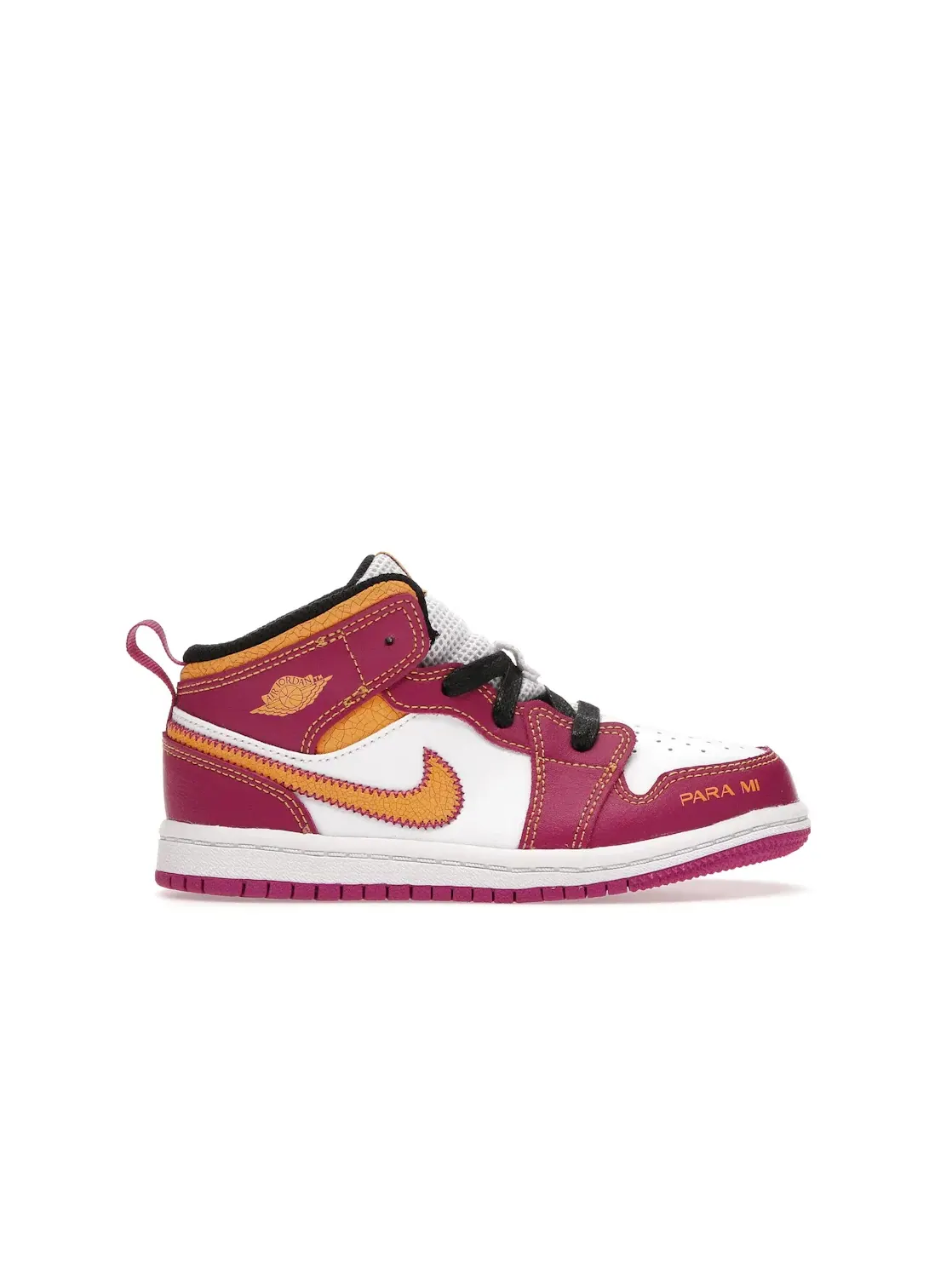 Детские кроссовки с принтом Jordan 1 Mid Jordan — изображение 1 из 4, белый/-оранжевый-черный