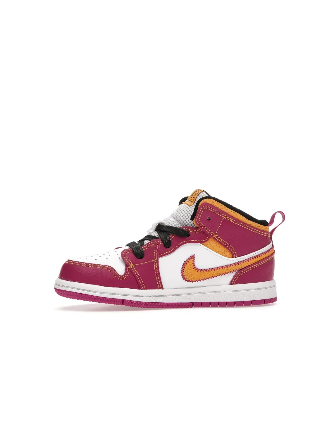 Детские кроссовки с принтом Jordan 1 Mid Jordan — изображение 3 из 4, белый/-оранжевый-черный