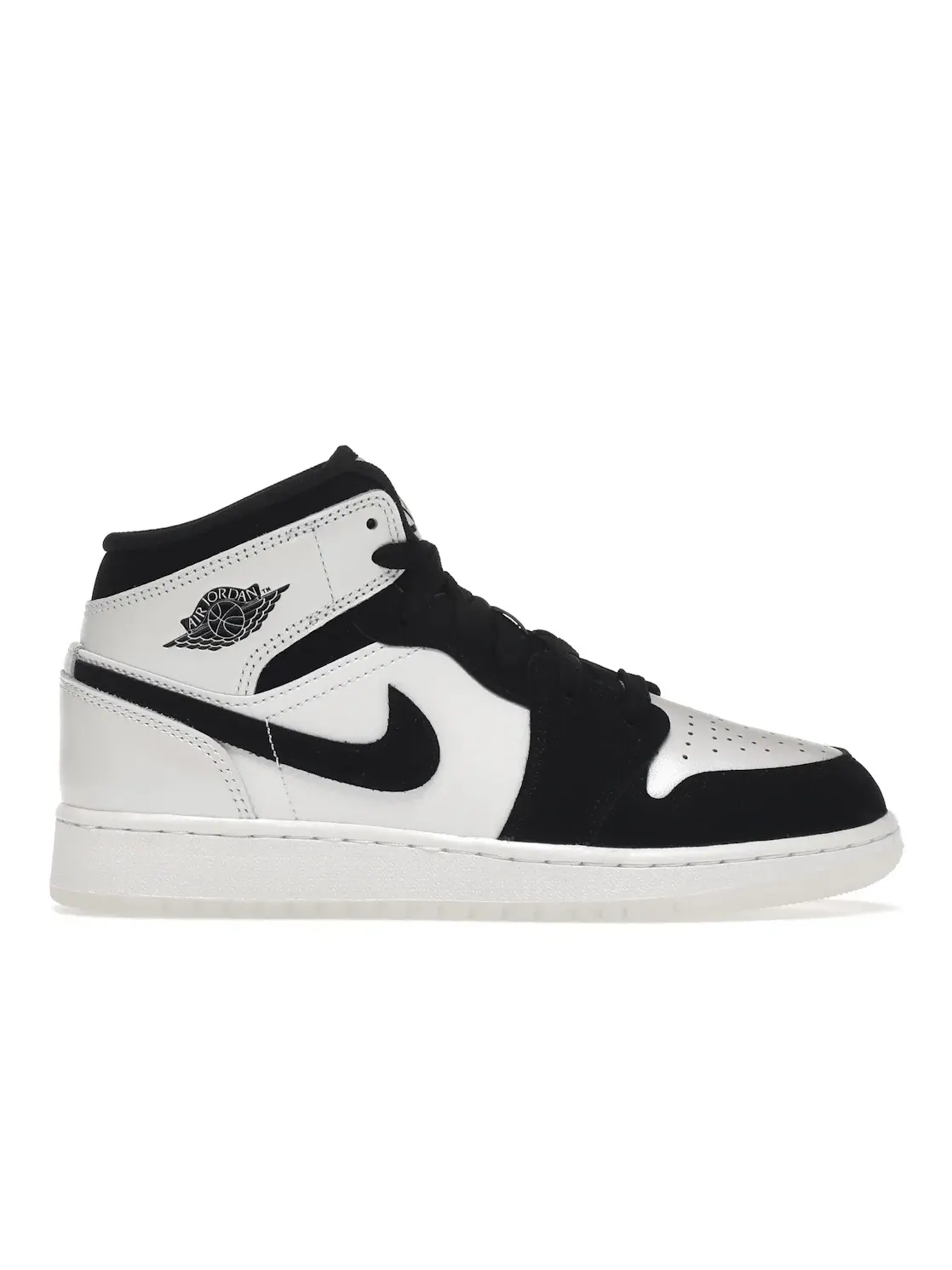 Детские кроссовки Lifestyle с принтом Diamond Shorts Jordan 1 Mid Jordan — изображение 1 из 4, белый/мульти-/черный