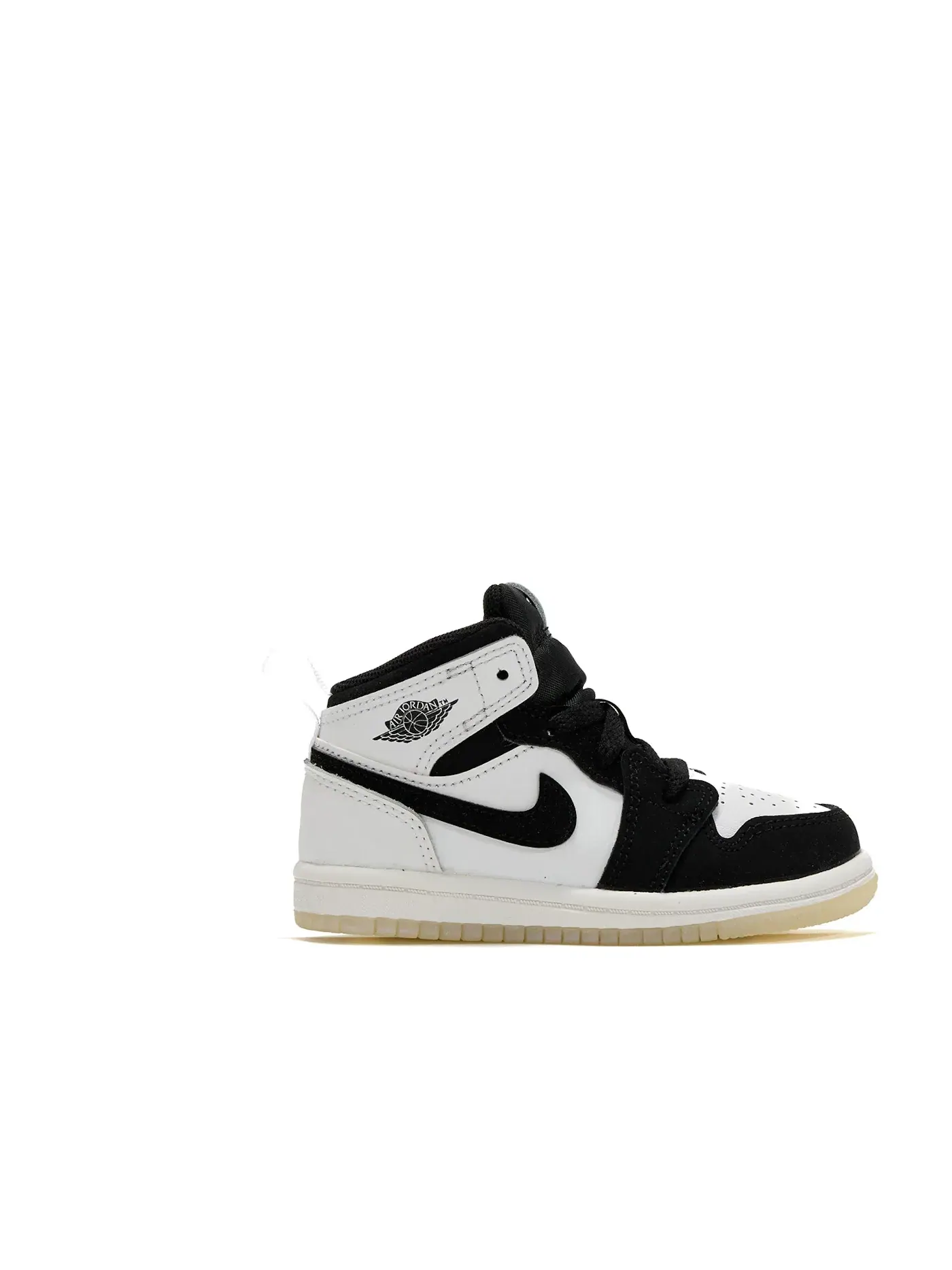 Детские кроссовки для мальчиков с принтом Jordan 1 Mid Jordan — изображение 1 из 1, белый/мульти-/черный