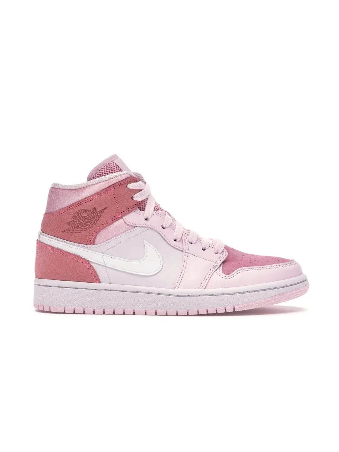 Женские кроссовки с принтом Jordan 1 Mid Jordan — изображение 1 из 4, розовый/белый-розовый