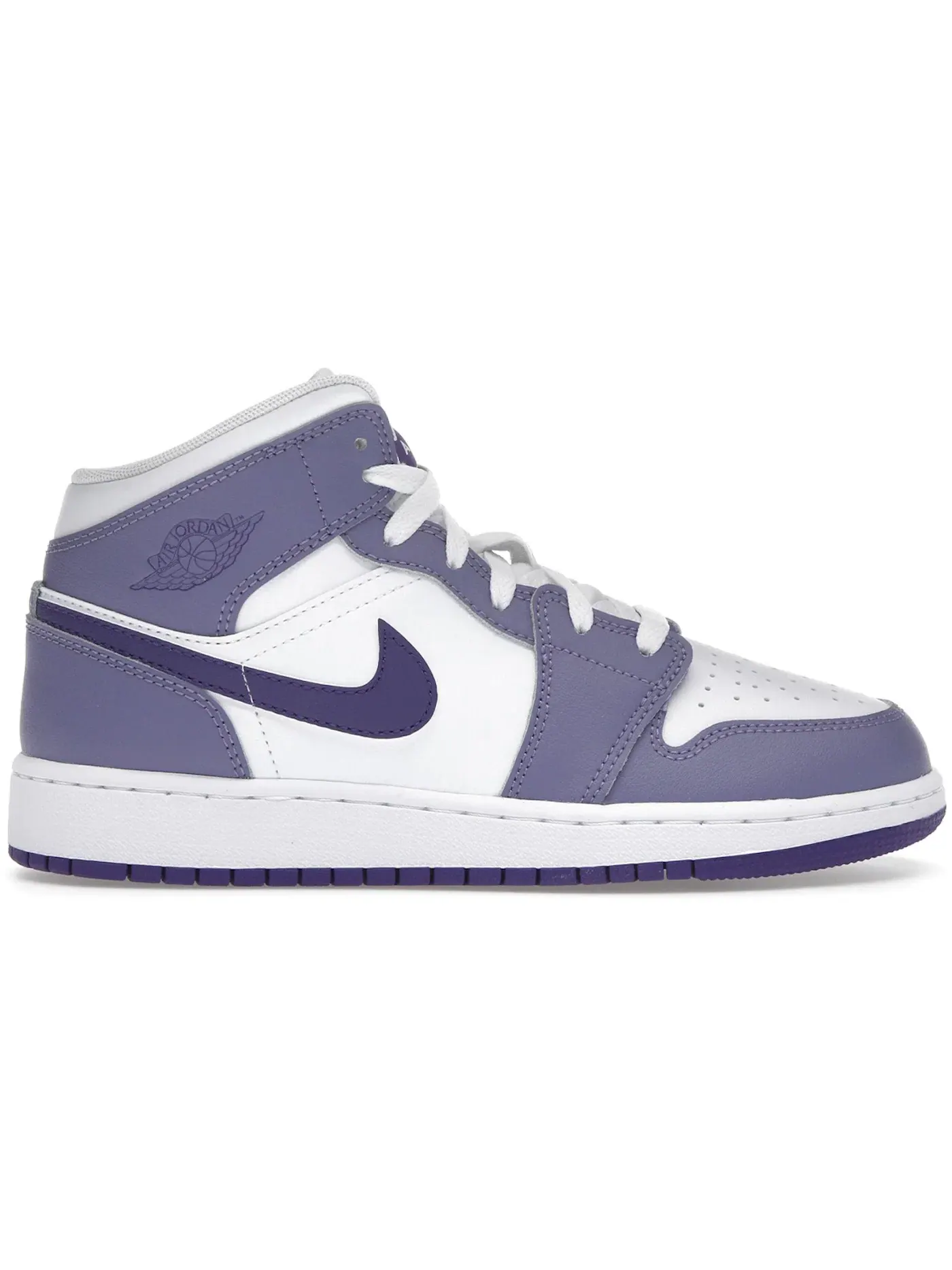 Детские кроссовки с высоким берцем Jordan 1 Mid Jordan — изображение 1 из 1, белый/фиолетовый
