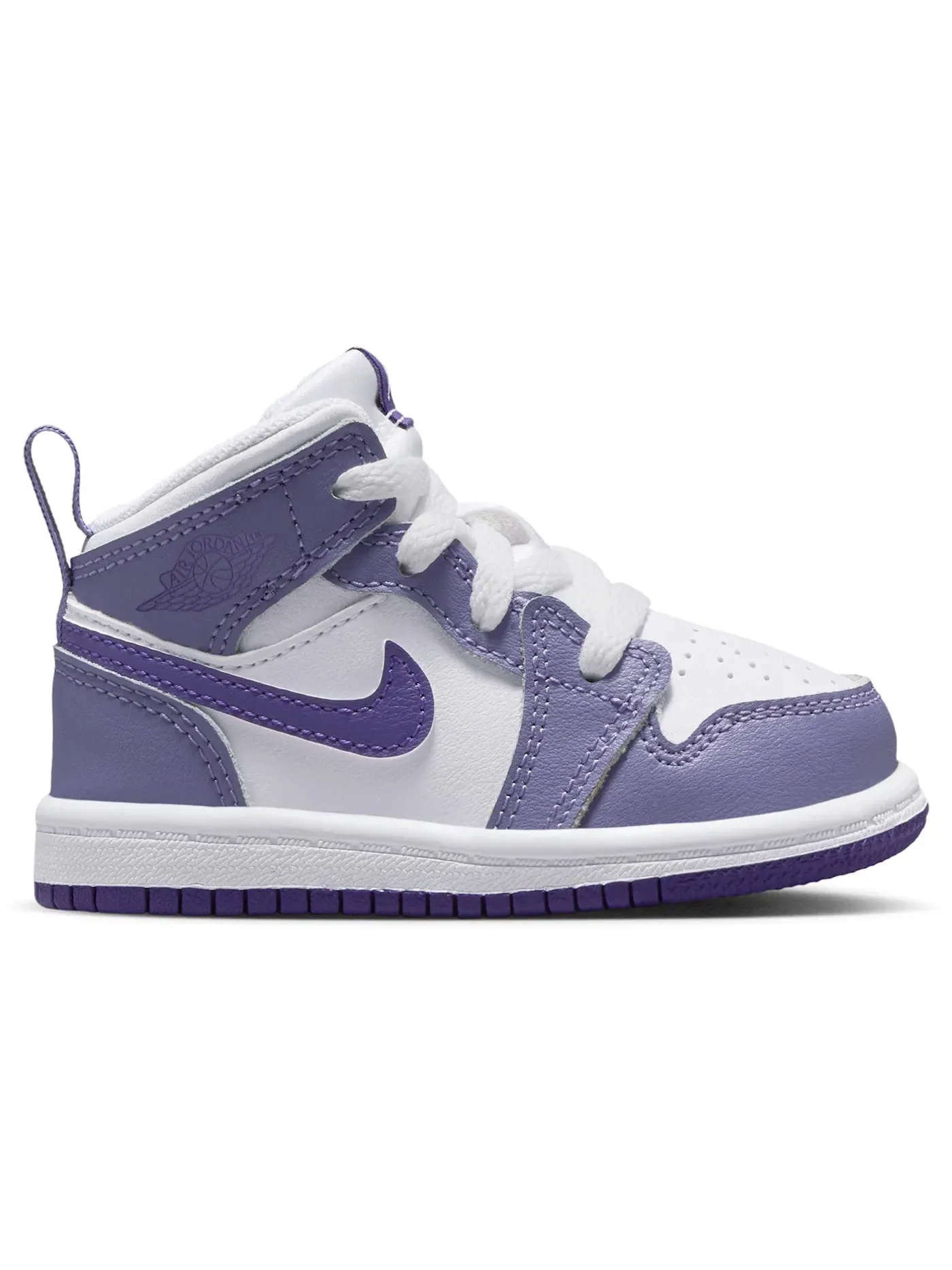 Детские кроссовки Lifestyle Jordan 1 Mid Jordan — изображение 1 из 1, белый/фиолетовый
