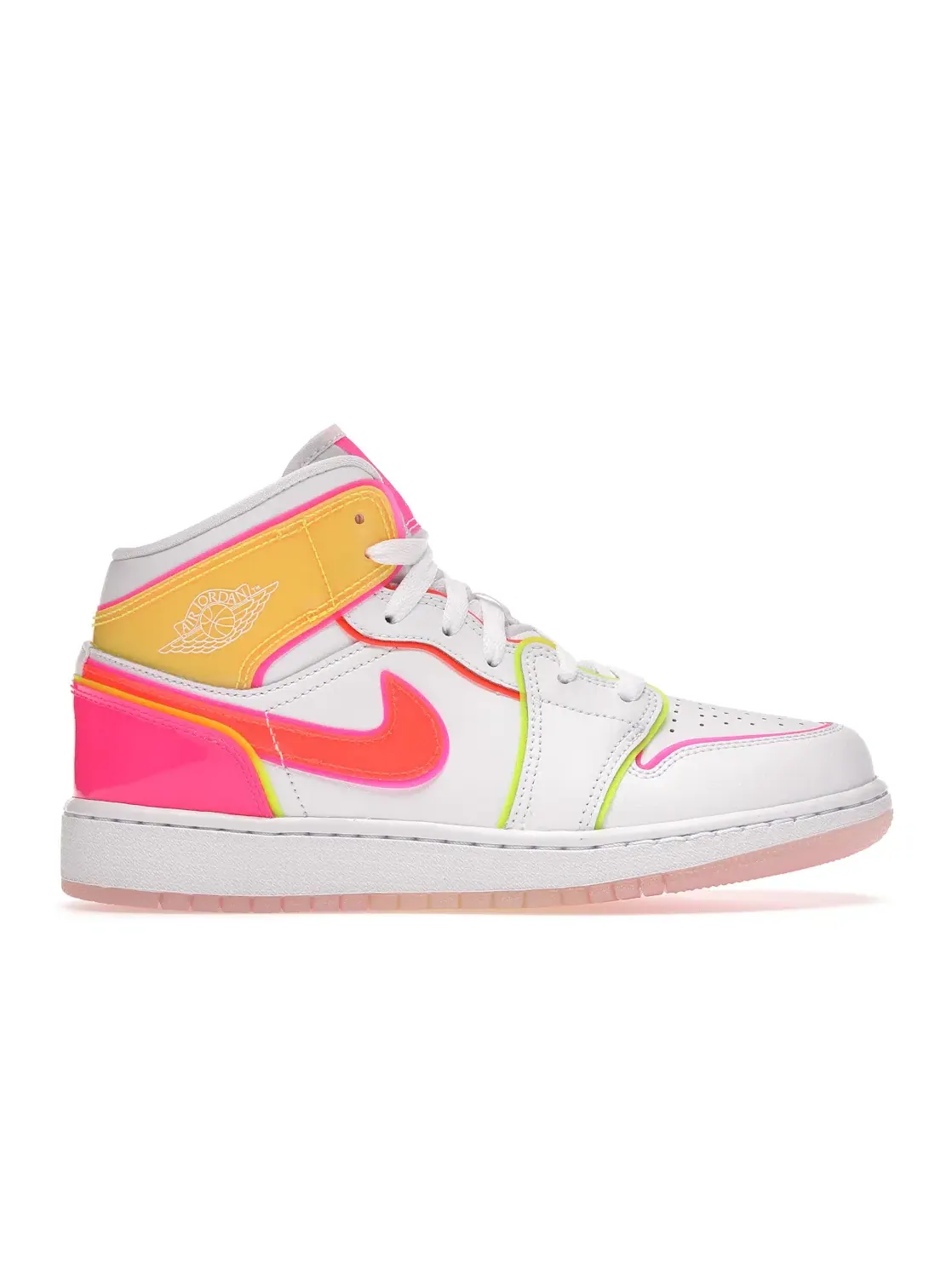 Детские кроссовки для мальчиков с контрастной отделкой Jordan 1 Mid Edge Glow (GS) Jordan — изображение 1 из 4