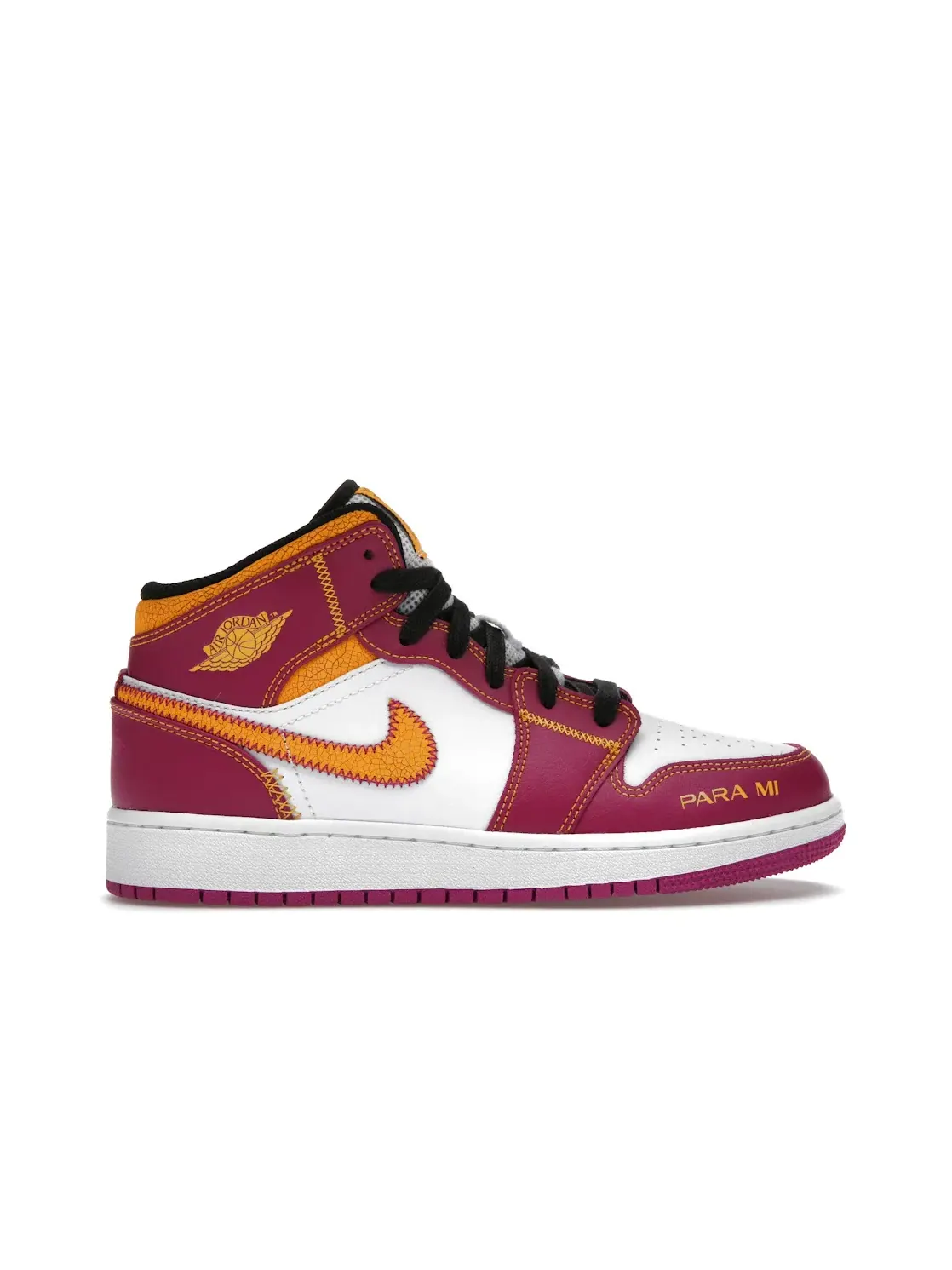 Детские кроссовки с принтом Jordan 1 Mid Jordan — изображение 1 из 4, белый/-оранжевый-черный