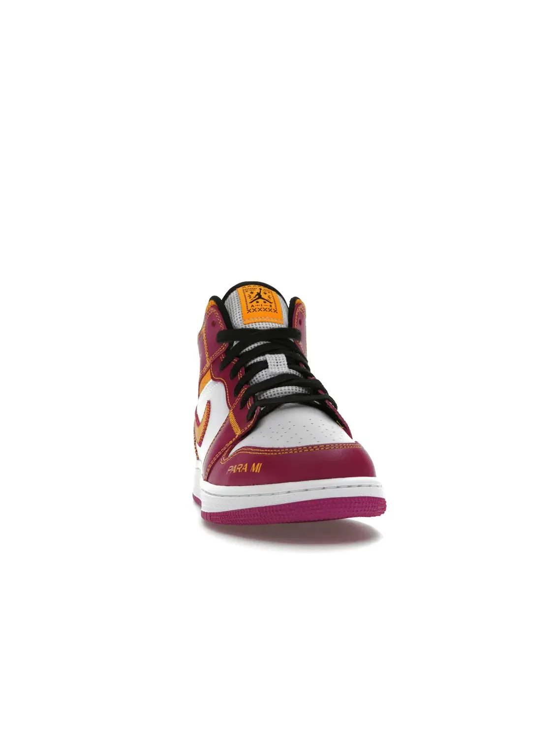 Детские кроссовки с принтом Jordan 1 Mid Jordan — изображение 2 из 4, белый/-оранжевый-черный
