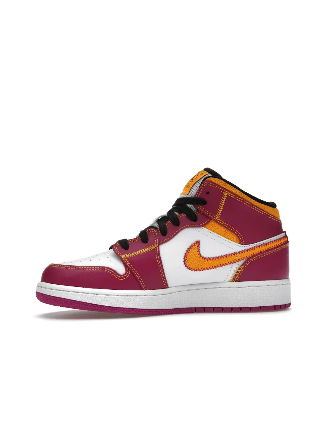 Детские кроссовки с принтом Jordan 1 Mid Jordan — изображение 3 из 4, белый/-оранжевый-черный