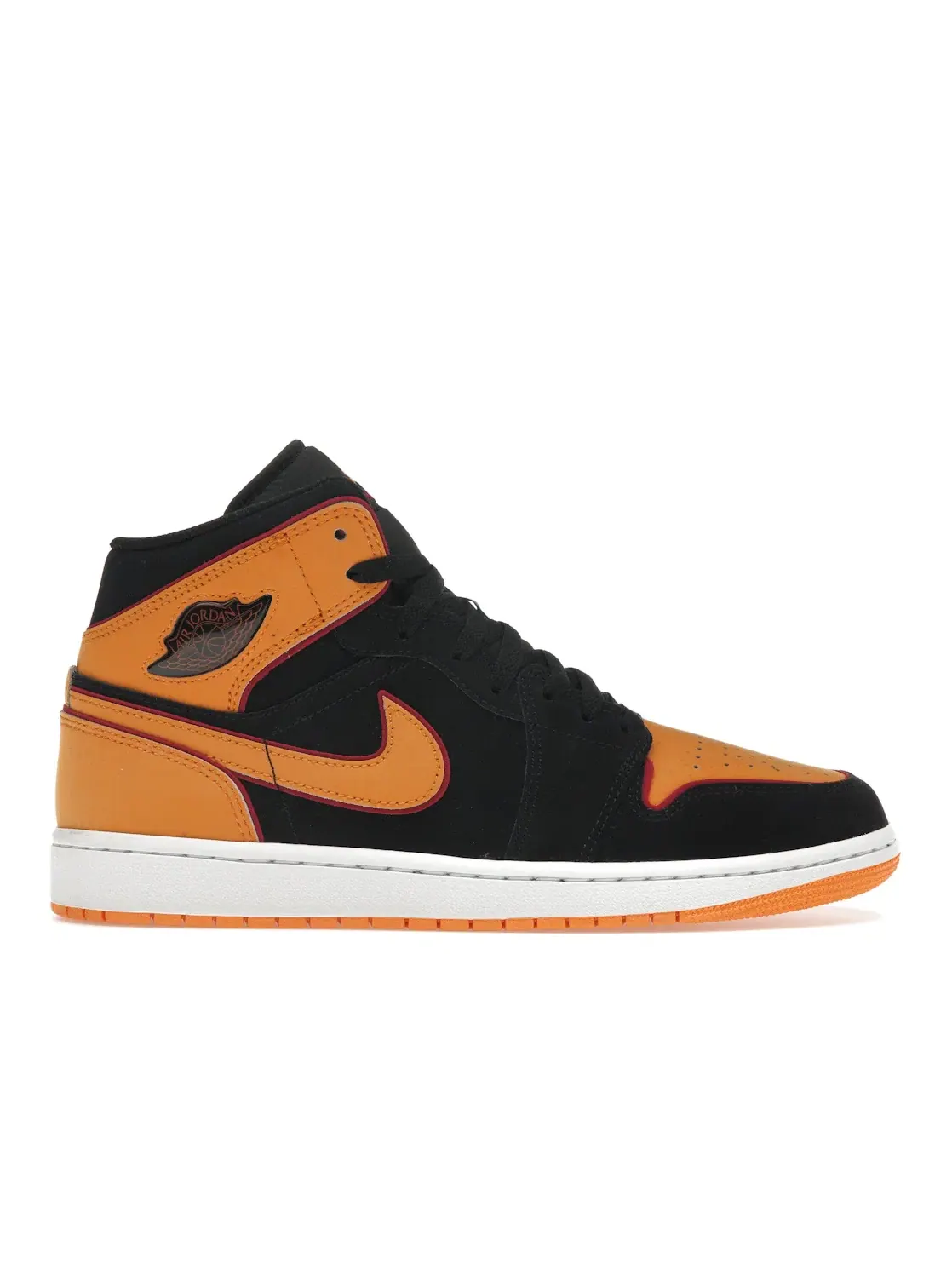 Мужские кроссовки с утолщенным язычком Jordan 1 Mid Jordan — изображение 1 из 4, черный/оранжевый