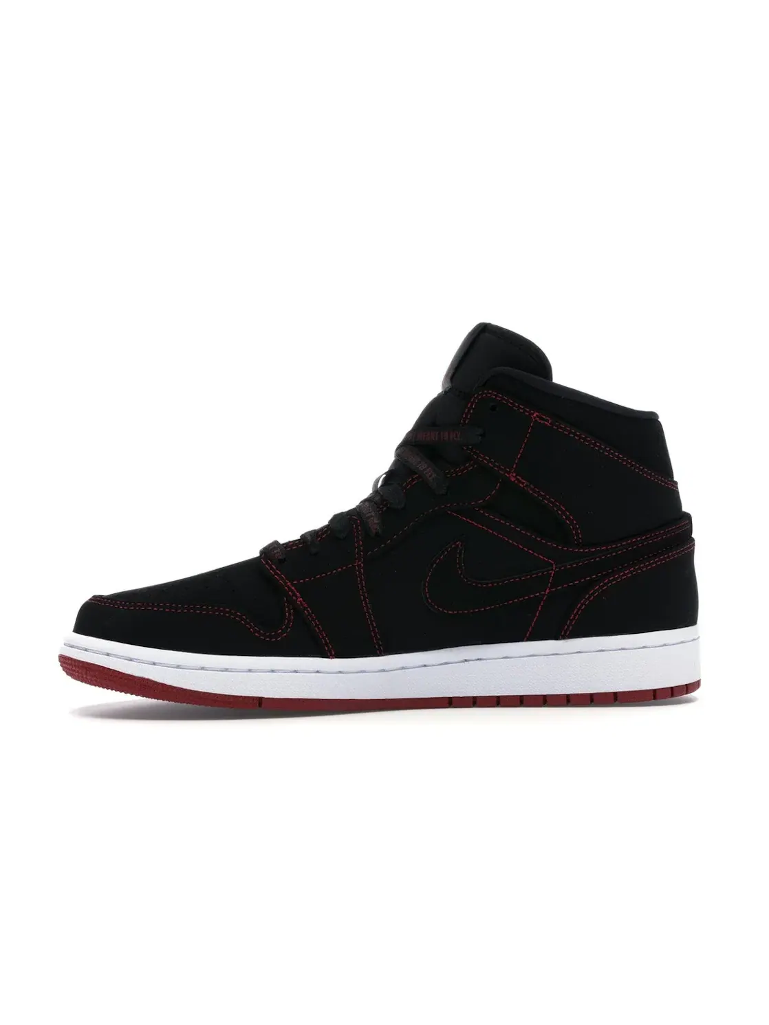 Мужские кроссовки с кожаным верхом Jordan 1 Mid — изображение 3 из 4, черный/красный-белый