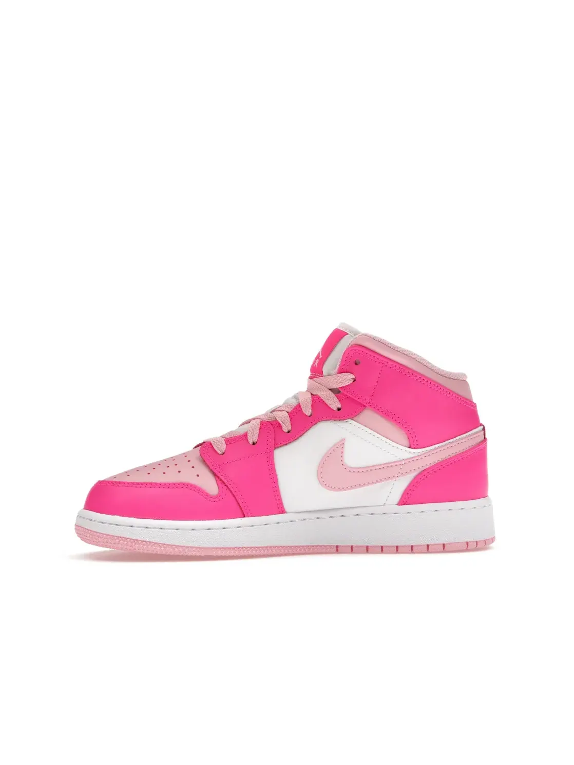 Детские кроссовки Lifestyle с цветным акцентом Jordan 1 Mid Fierce Pink Jordan — изображение 3 из 4, белый/розовый/розовый