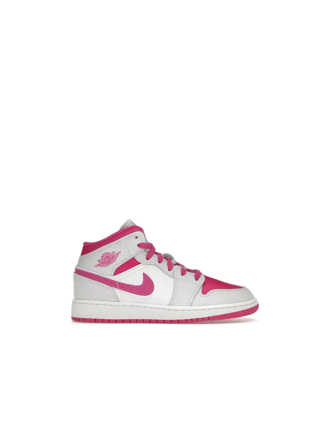 Детские кроссовки Lifestyle с контрастными акцентами Jordan 1 Mid Jordan — изображение 1 из 4, белый/розовый