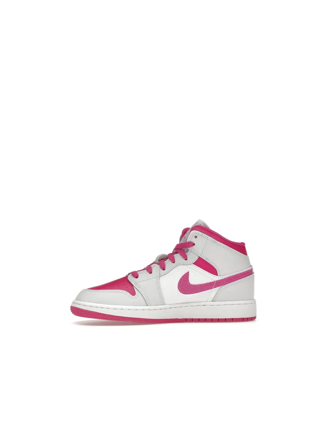 Детские кроссовки Lifestyle с контрастными акцентами Jordan 1 Mid Jordan — изображение 3 из 4, белый/розовый