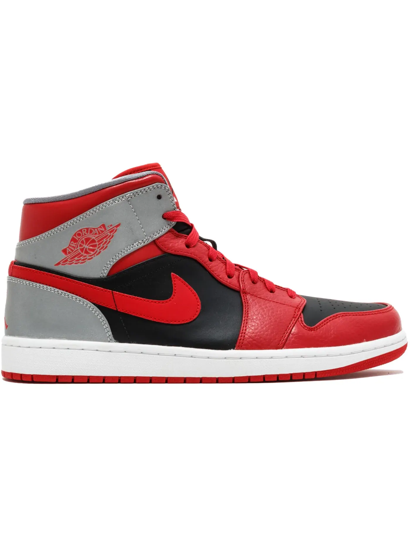 Мужские кроссовки с длинным язычком Jordan 1 Mid Jordan — изображение 1 из 1, красный/черный-серый