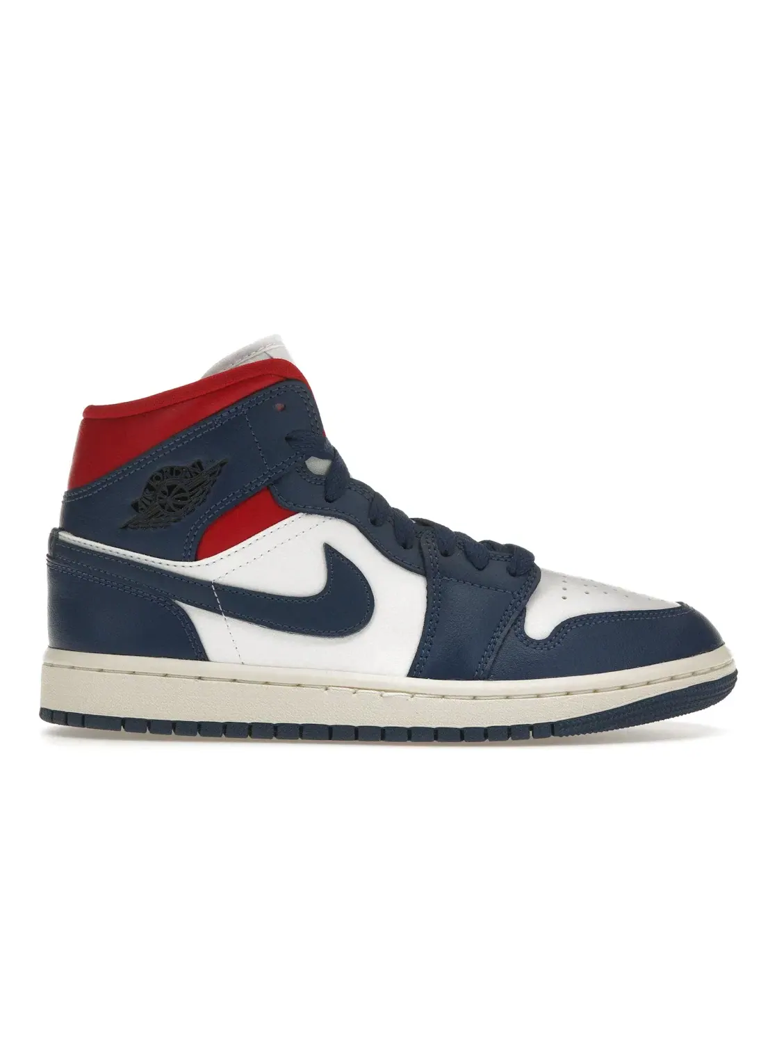 Женские кроссовки с высоким берцем Jordan 1 Mid — изображение 1 из 4, белый/синий-красный
