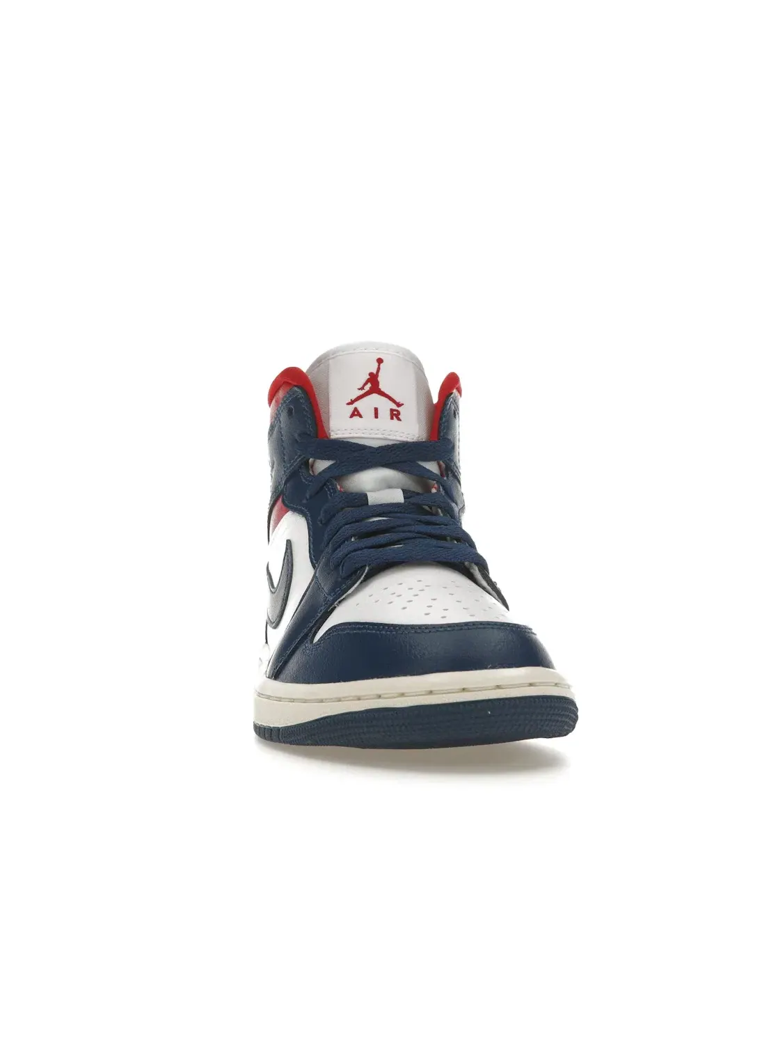 Женские кроссовки с высоким берцем Jordan 1 Mid — изображение 2 из 4, белый/синий-красный