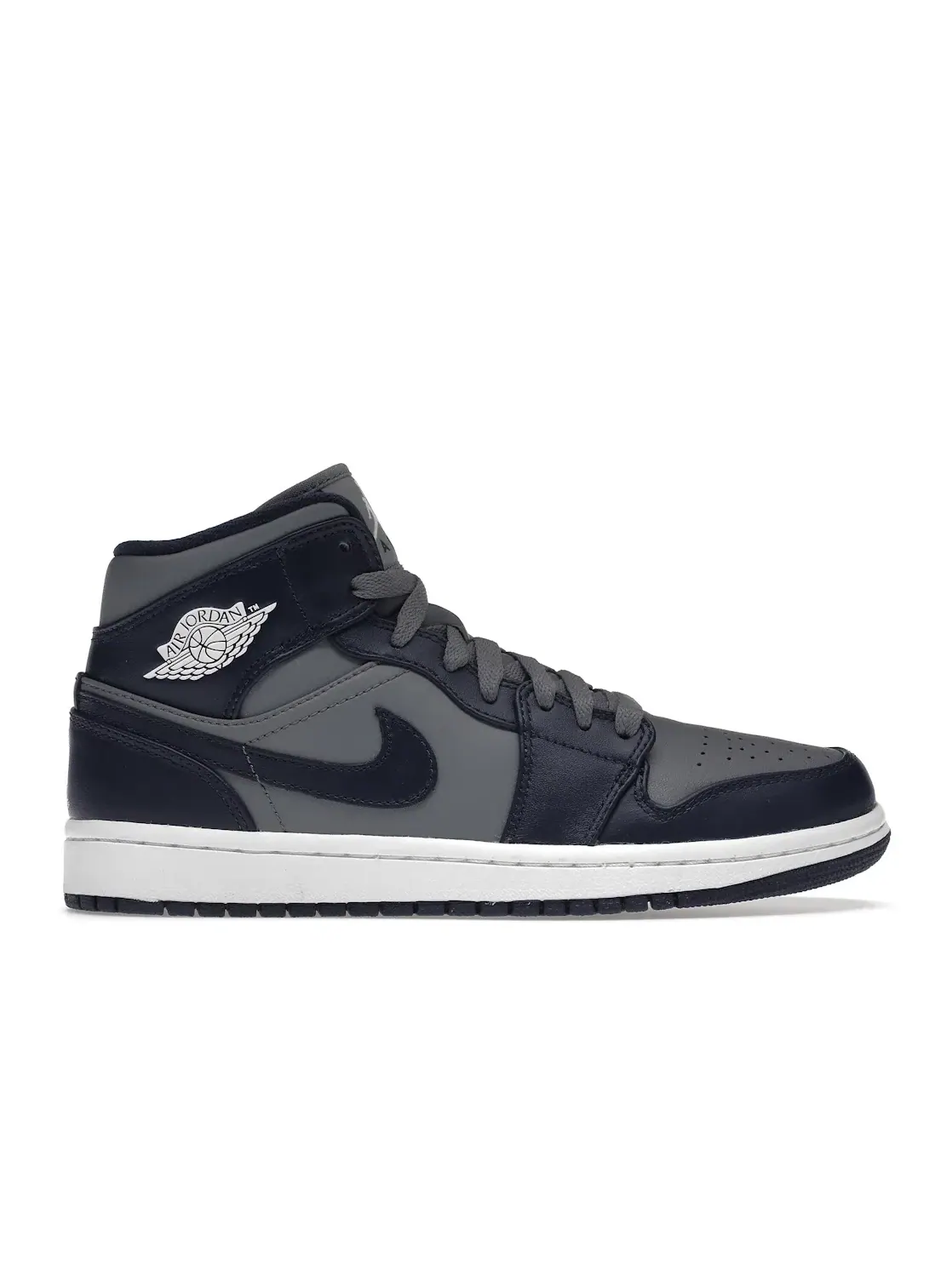 Мужские кроссовки Lifestyle Jordan 1 Mid Jordan — изображение 1 из 4, серый/темно-синий-белый