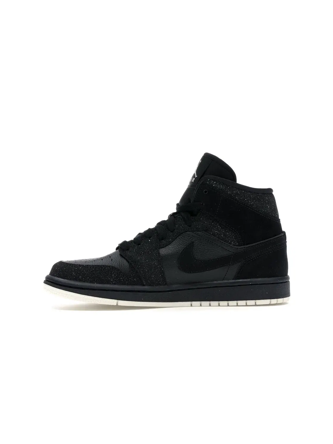 Женские кроссовки с блестками Jordan 1 Mid Jordan — изображение 3 из 4, черный/белый