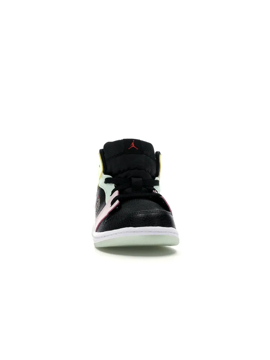 Детские кроссовки с принтом Jordan 1 Mid Glow-In-The-Dark Jordan — изображение 2 из 4, черный/--светлый розовый