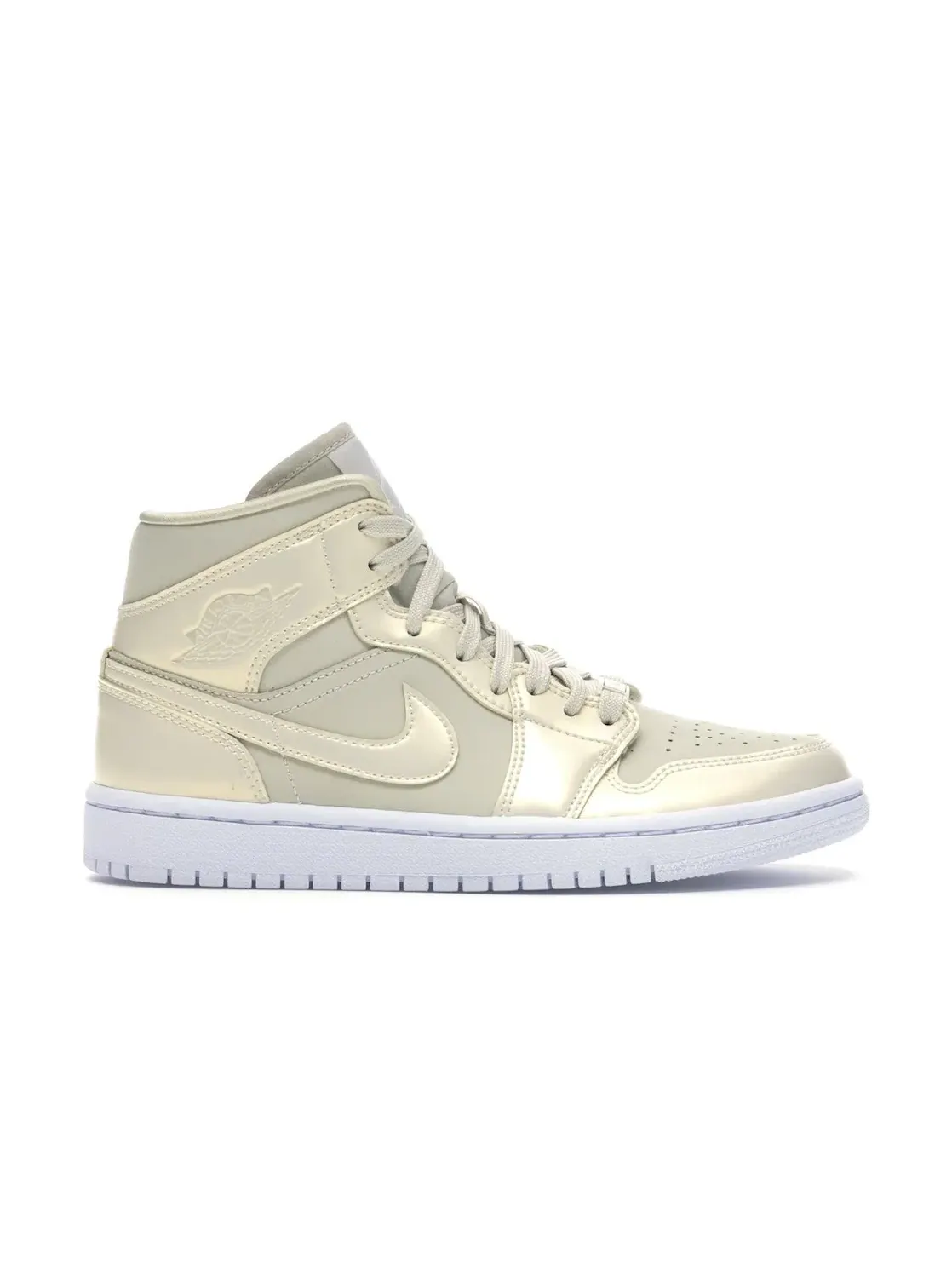 Женские кроссовки с перфорированным носком Goose Feather Yellow Jordan 1 Mid — изображение 1 из 4, желтый/желтый-белый