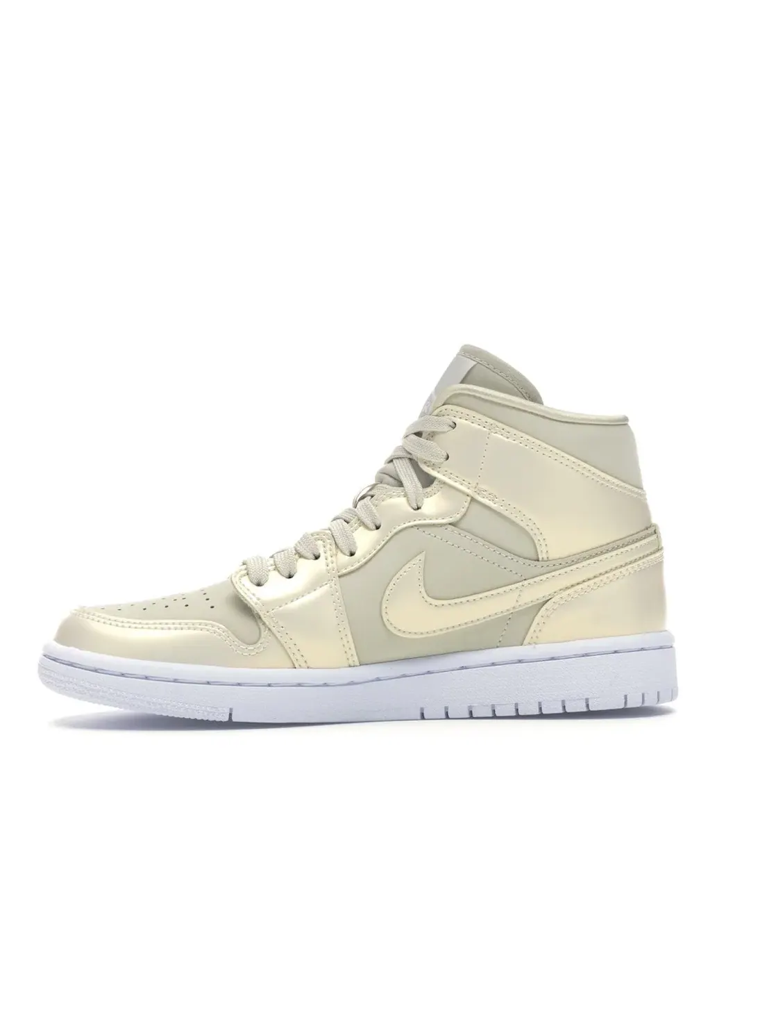 Женские кроссовки с перфорированным носком Goose Feather Yellow Jordan 1 Mid — изображение 3 из 4, желтый/желтый-белый