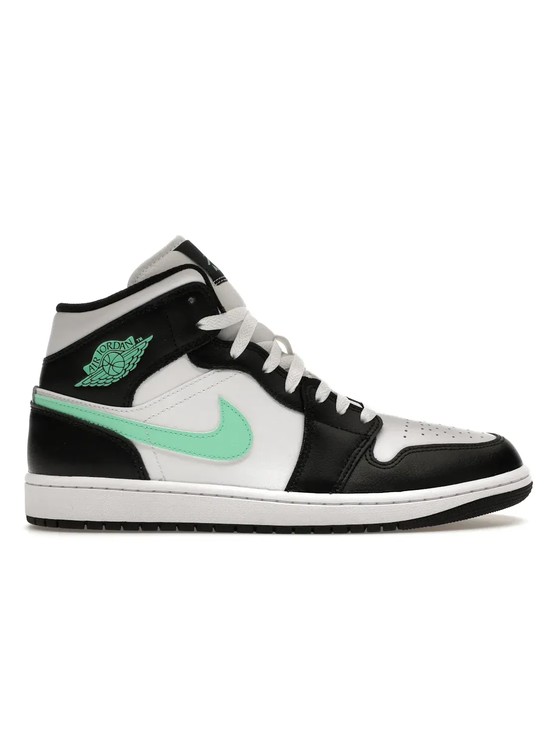 Мужские кроссовки с контрастными вставками Jordan 1 Mid Jordan — изображение 1 из 4, белый/черный-зеленый