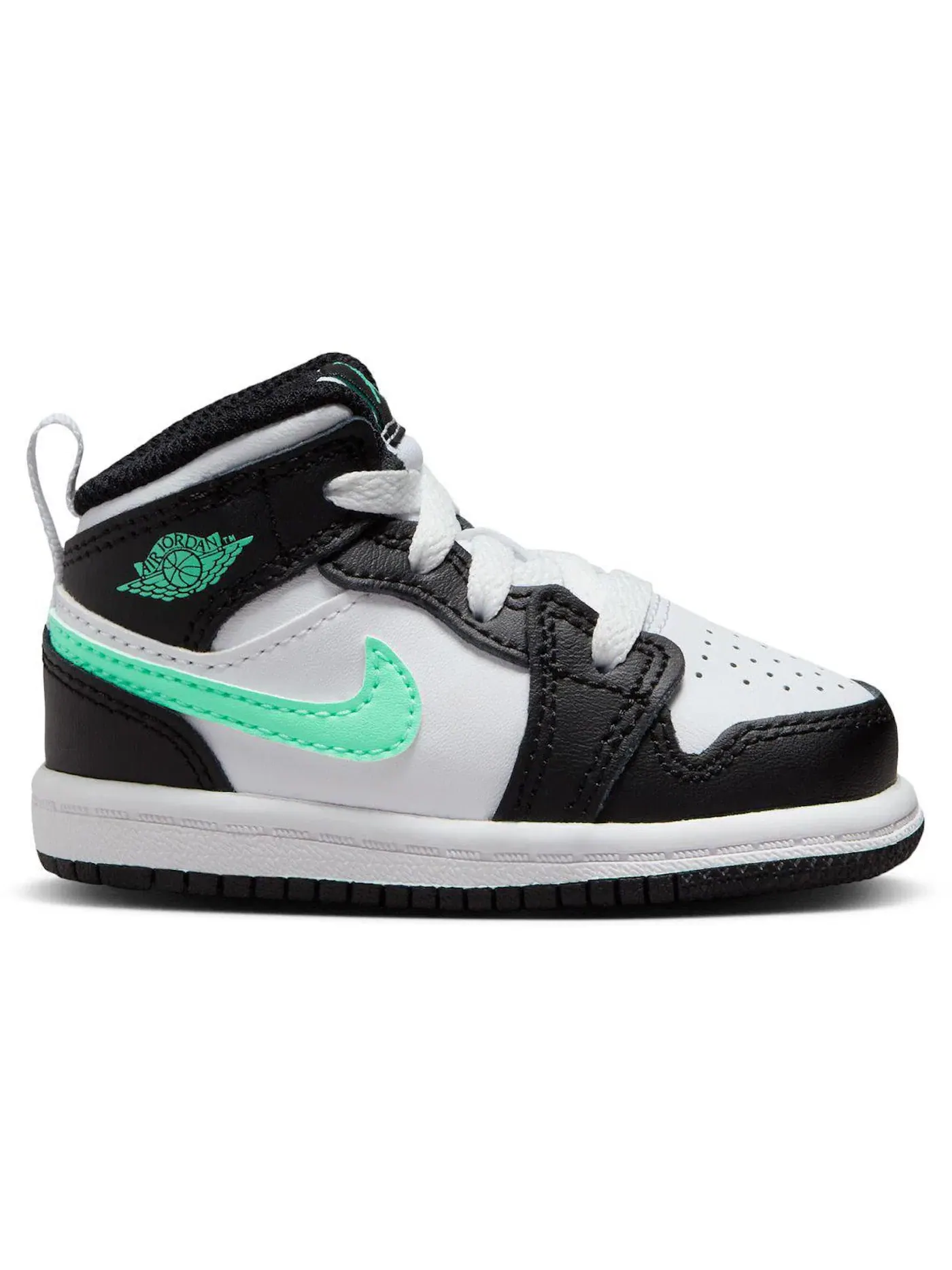 Детские кроссовки Lifestyle с принтом Jordan 1 Mid Jordan — изображение 1 из 1, белый/черный/зеленый