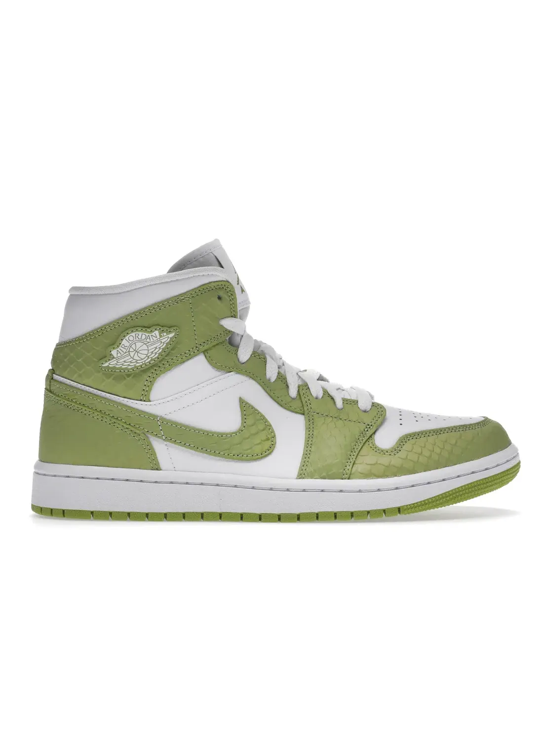 Женские кроссовки с принтом Jordan 1 Mid Jordan — изображение 1 из 4, белый/белый/зеленый