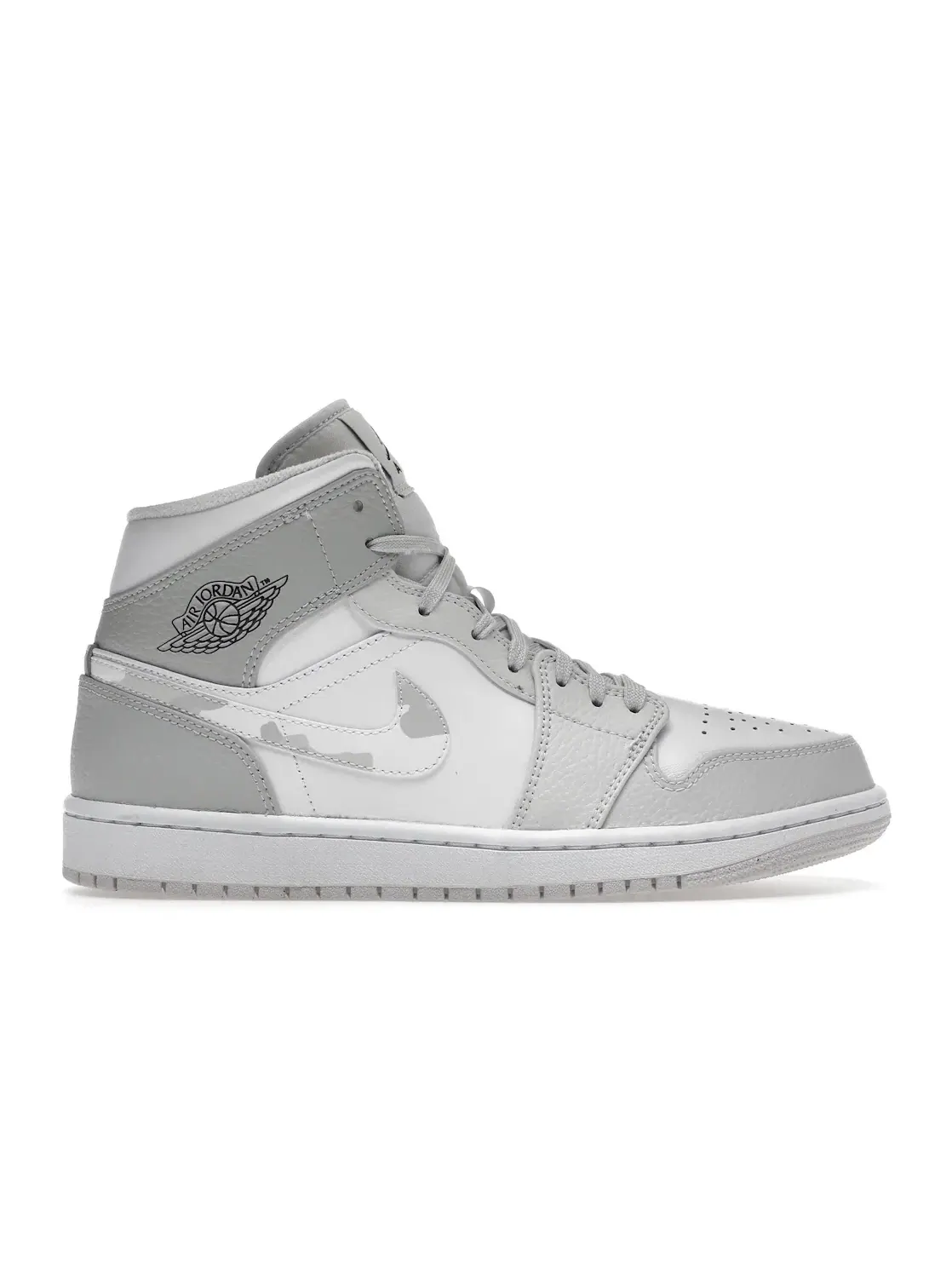 Мужские кроссовки с камуфляжным принтом Jordan 1 Mid Jordan — изображение 1 из 4, белый/серый